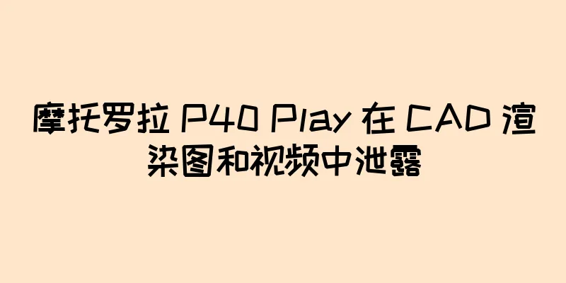 摩托罗拉 P40 Play 在 CAD 渲染图和视频中泄露