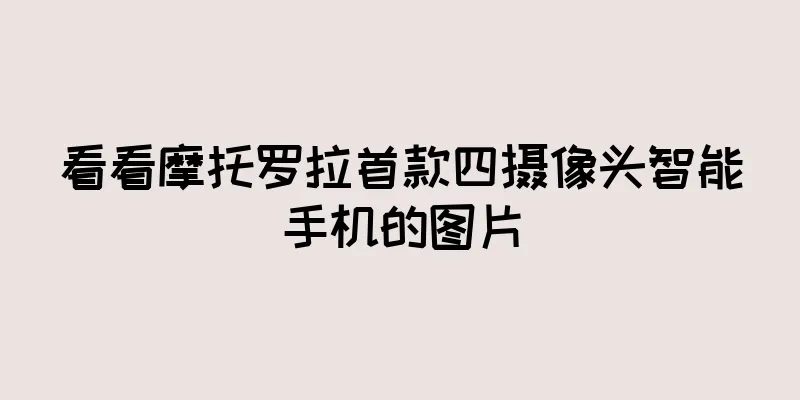 看看摩托罗拉首款四摄像头智能手机的图片