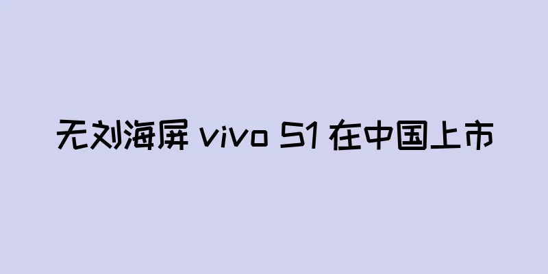 无刘海屏 vivo S1 在中国上市