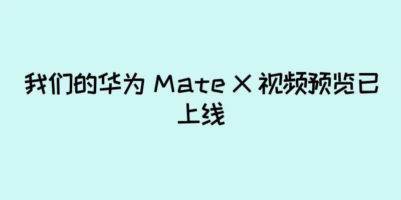 我们的华为 Mate X 视频预览已上线