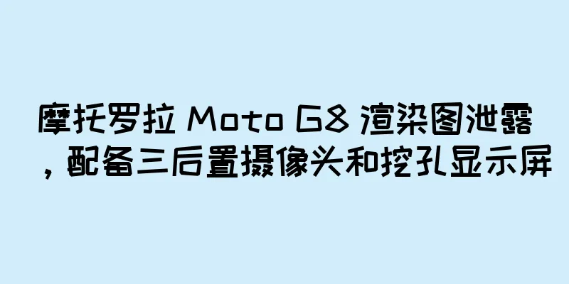 摩托罗拉 Moto G8 渲染图泄露，配备三后置摄像头和挖孔显示屏