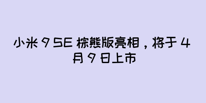 小米 9 SE 棕熊版亮相，将于 4 月 9 日上市