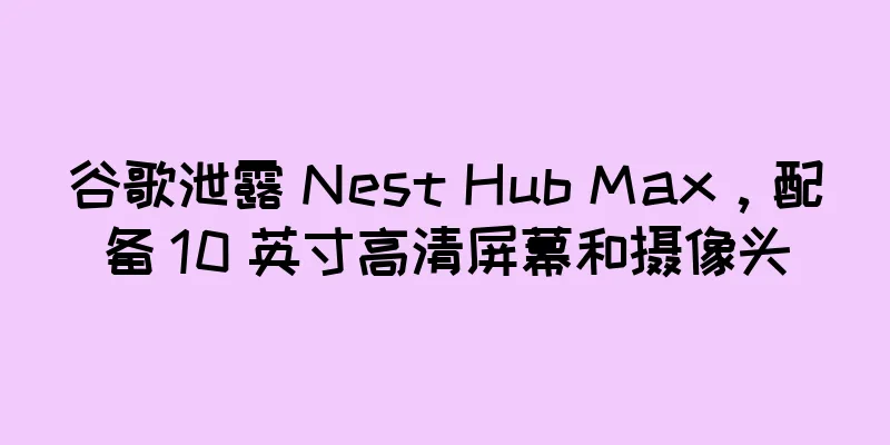 谷歌泄露 Nest Hub Max，配备 10 英寸高清屏幕和摄像头