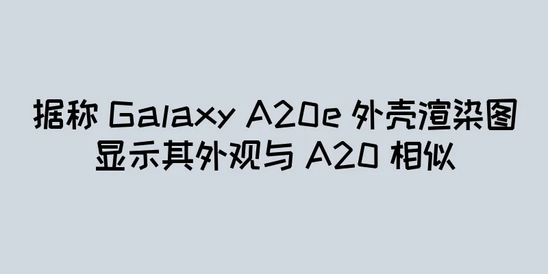据称 Galaxy A20e 外壳渲染图显示其外观与 A20 相似