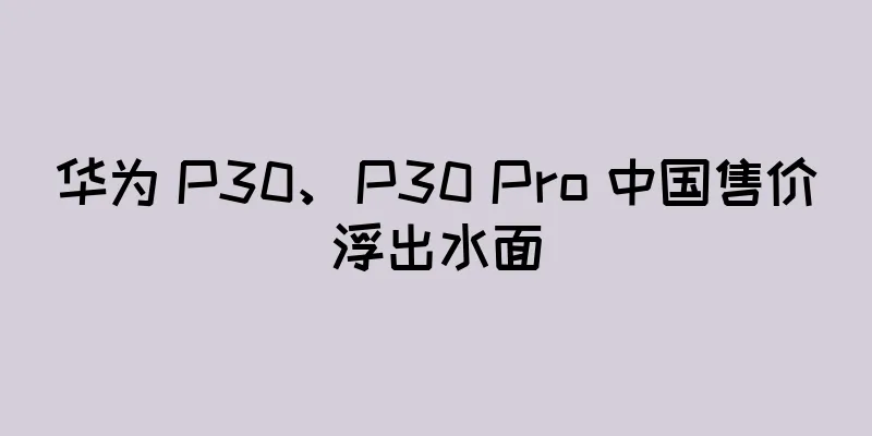 华为 P30、P30 Pro 中国售价浮出水面