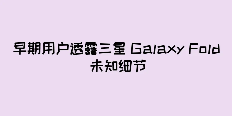 早期用户透露三星 Galaxy Fold 未知细节