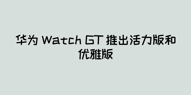 华为 Watch GT 推出活力版和优雅版