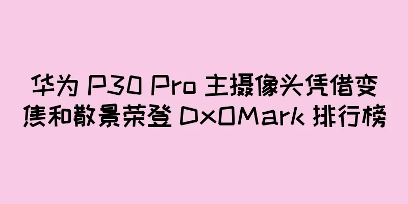 华为 P30 Pro 主摄像头凭借变焦和散景荣登 DxOMark 排行榜