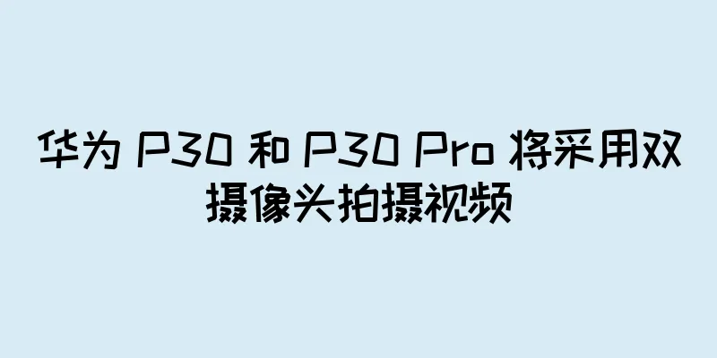 华为 P30 和 P30 Pro 将采用双摄像头拍摄视频
