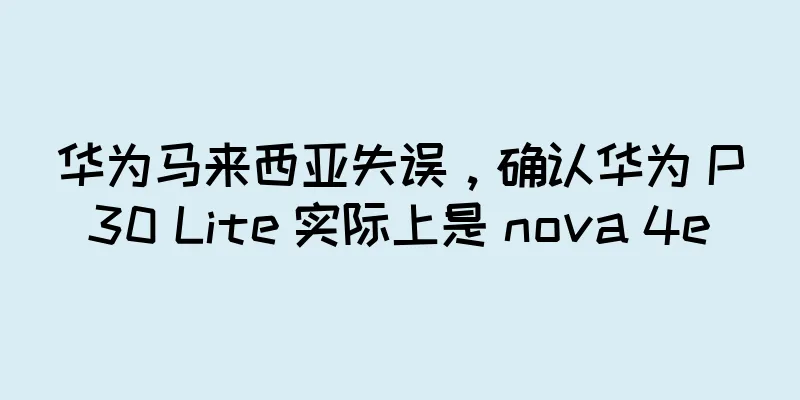华为马来西亚失误，确认华为 P30 Lite 实际上是 nova 4e