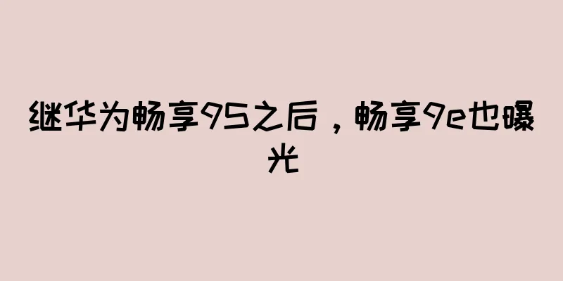 继华为畅享9S之后，畅享9e也曝光