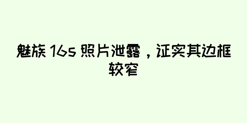 魅族 16s 照片泄露，证实其边框较窄