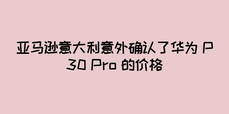 亚马逊意大利意外确认了华为 P30 Pro 的价格