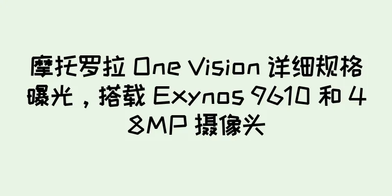 摩托罗拉 One Vision 详细规格曝光，搭载 Exynos 9610 和 48MP 摄像头
