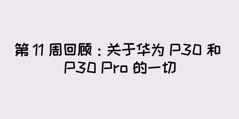 第 11 周回顾：关于华为 P30 和 P30 Pro 的一切