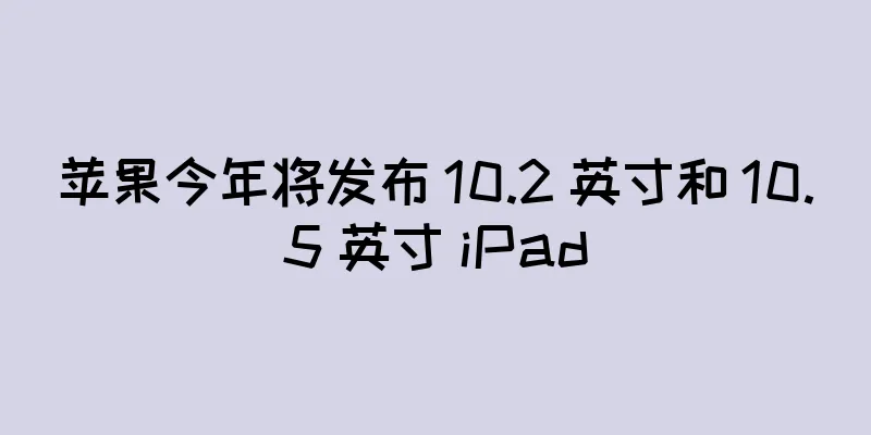 苹果今年将发布 10.2 英寸和 10.5 英寸 iPad