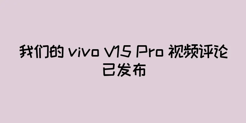 我们的 vivo V15 Pro 视频评论已发布