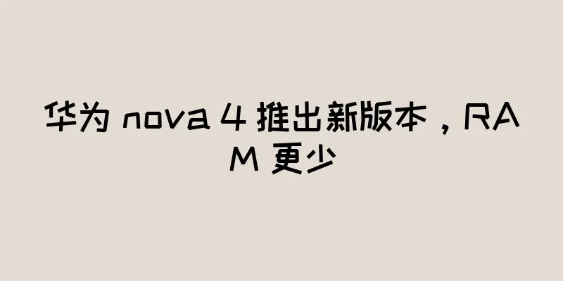 华为 nova 4 推出新版本，RAM 更少