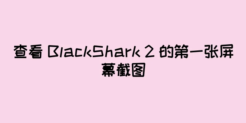 查看 BlackShark 2 的第一张屏幕截图