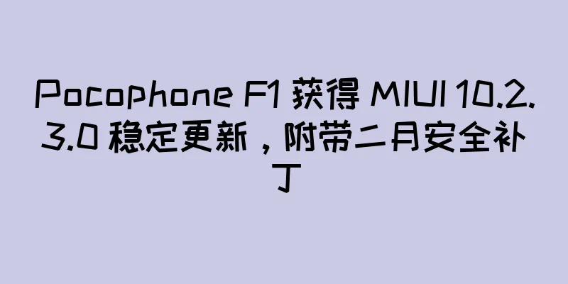 Pocophone F1 获得 MIUI 10.2.3.0 稳定更新，附带二月安全补丁
