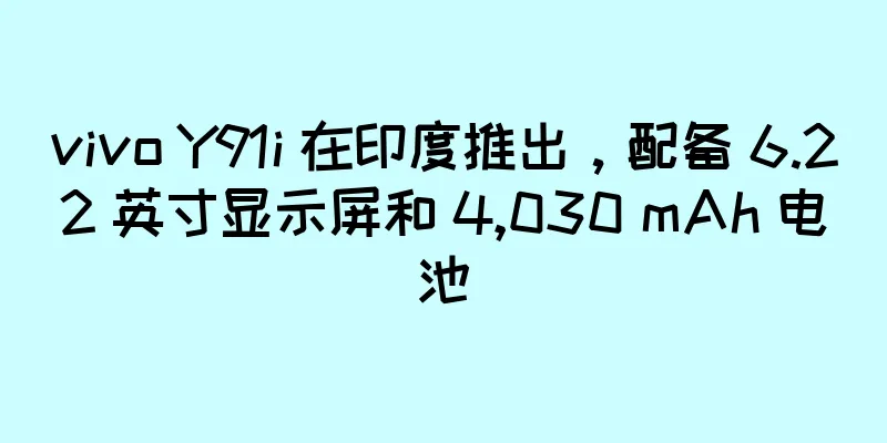 vivo Y91i 在印度推出，配备 6.22 英寸显示屏和 4,030 mAh 电池