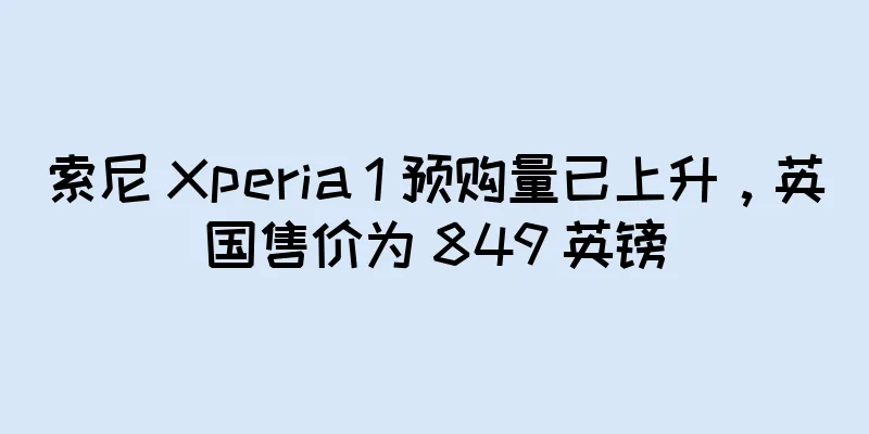 索尼 Xperia 1 预购量已上升，英国售价为 849 英镑