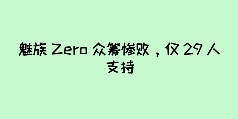 魅族 Zero 众筹惨败，仅 29 人支持