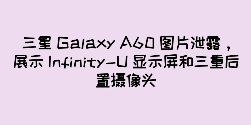 三星 Galaxy A60 图片泄露，展示 Infinity-U 显示屏和三重后置摄像头