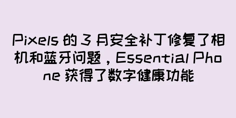 Pixels 的 3 月安全补丁修复了相机和蓝牙问题，Essential Phone 获得了数字健康功能