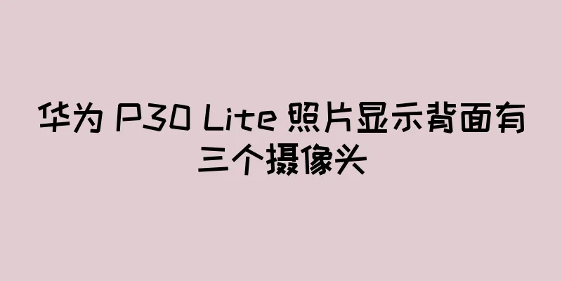 华为 P30 Lite 照片显示背面有三个摄像头