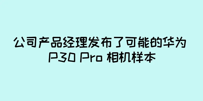 公司产品经理发布了可能的华为 P30 Pro 相机样本