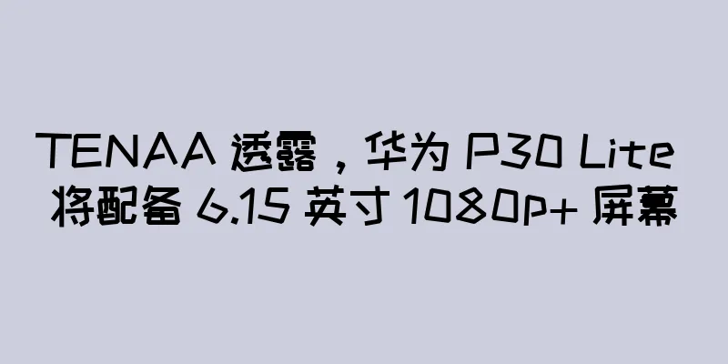 TENAA 透露，华为 P30 Lite 将配备 6.15 英寸 1080p+ 屏幕