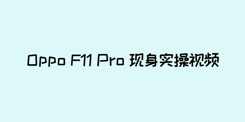 Oppo F11 Pro 现身实操视频