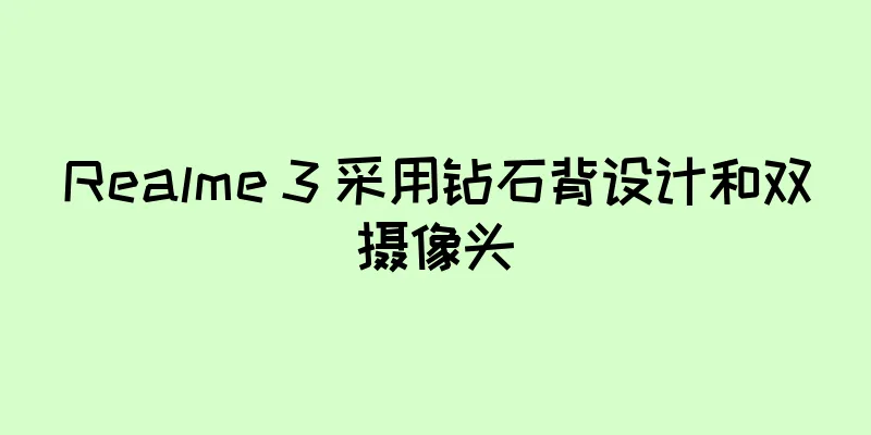 Realme 3 采用钻石背设计和双摄像头