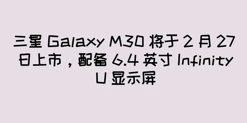 三星 Galaxy M30 将于 2 月 27 日上市，配备 6.4 英寸 Infinity U 显示屏