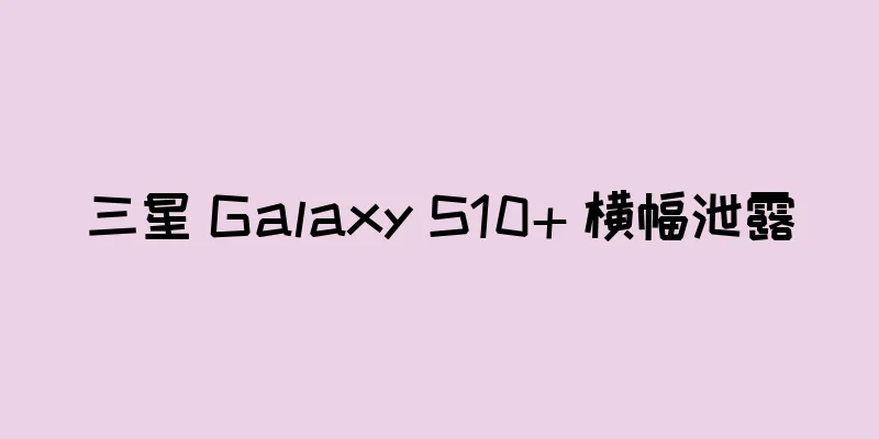 三星 Galaxy S10+ 横幅泄露