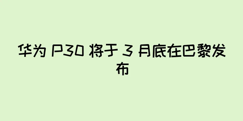 华为 P30 将于 3 月底在巴黎发布