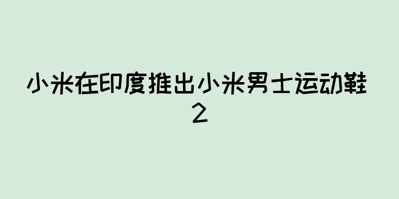 小米在印度推出小米男士运动鞋 2