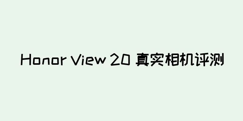Honor View 20 真实相机评测
