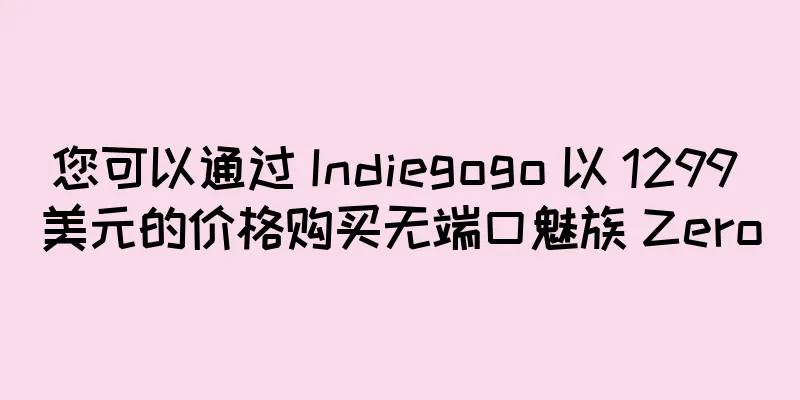 您可以通过 Indiegogo 以 1299 美元的价格购买无端口魅族 Zero