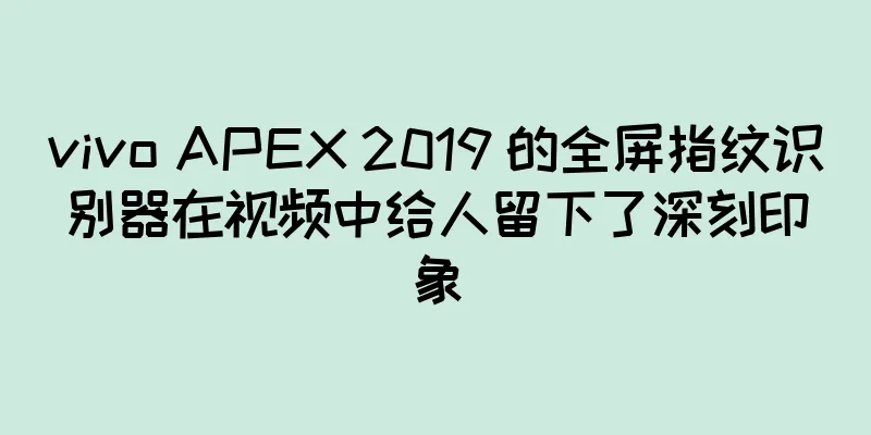 vivo APEX 2019 的全屏指纹识别器在视频中给人留下了深刻印象