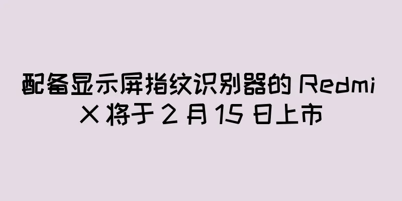 配备显示屏指纹识别器的 Redmi X 将于 2 月 15 日上市