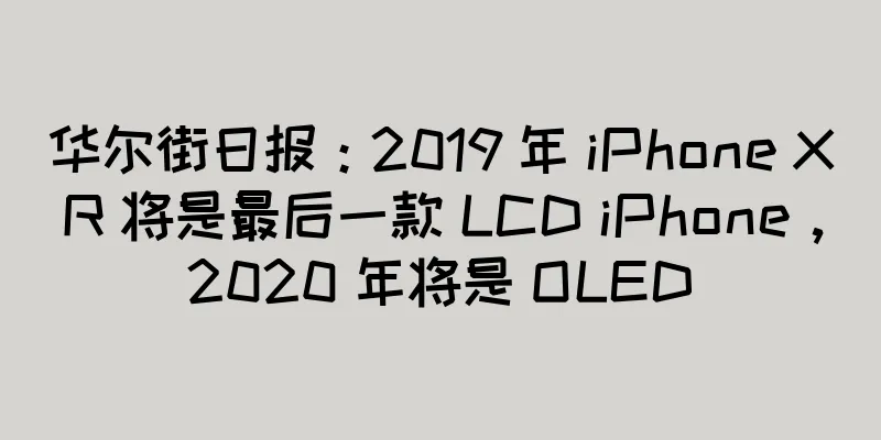 华尔街日报：2019 年 iPhone XR 将是最后一款 LCD iPhone，2020 年将是 OLED