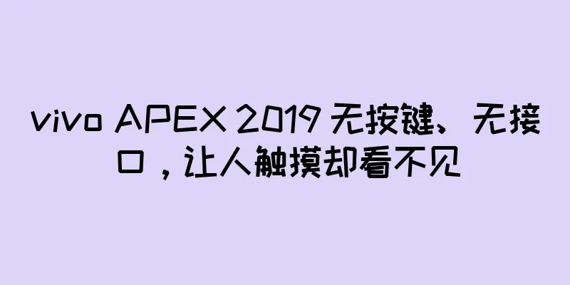 vivo APEX 2019 无按键、无接口，让人触摸却看不见