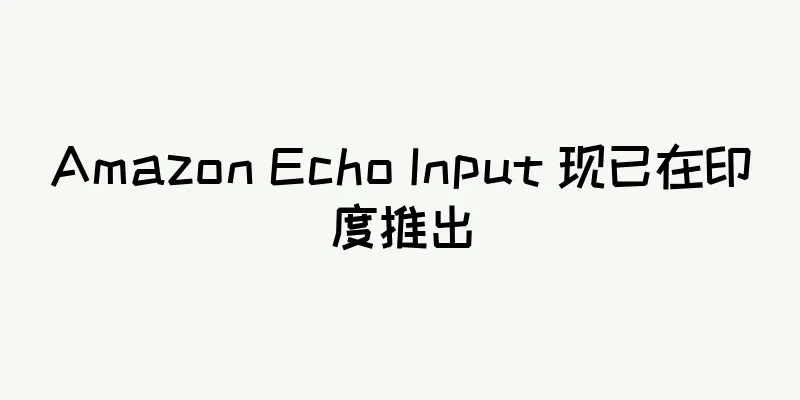 Amazon Echo Input 现已在印度推出