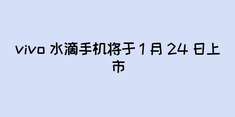 vivo 水滴手机将于 1 月 24 日上市