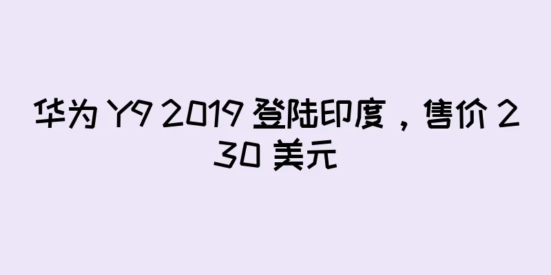 华为 Y9 2019 登陆印度，售价 230 美元