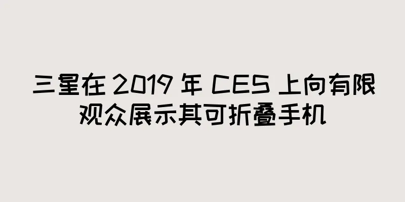 三星在 2019 年 CES 上向有限观众展示其可折叠手机
