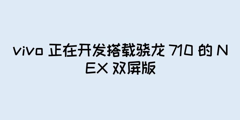vivo 正在开发搭载骁龙 710 的 NEX 双屏版
