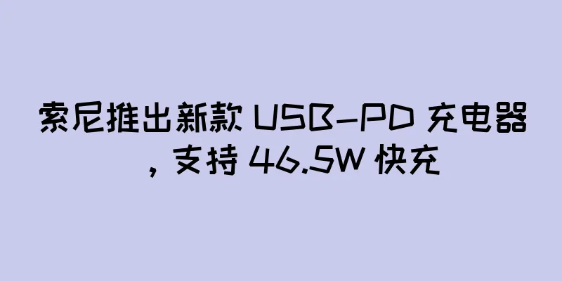 索尼推出新款 USB-PD 充电器，支持 46.5W 快充